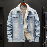 Men's Denim Jacket Top Clothes Casual Jacket